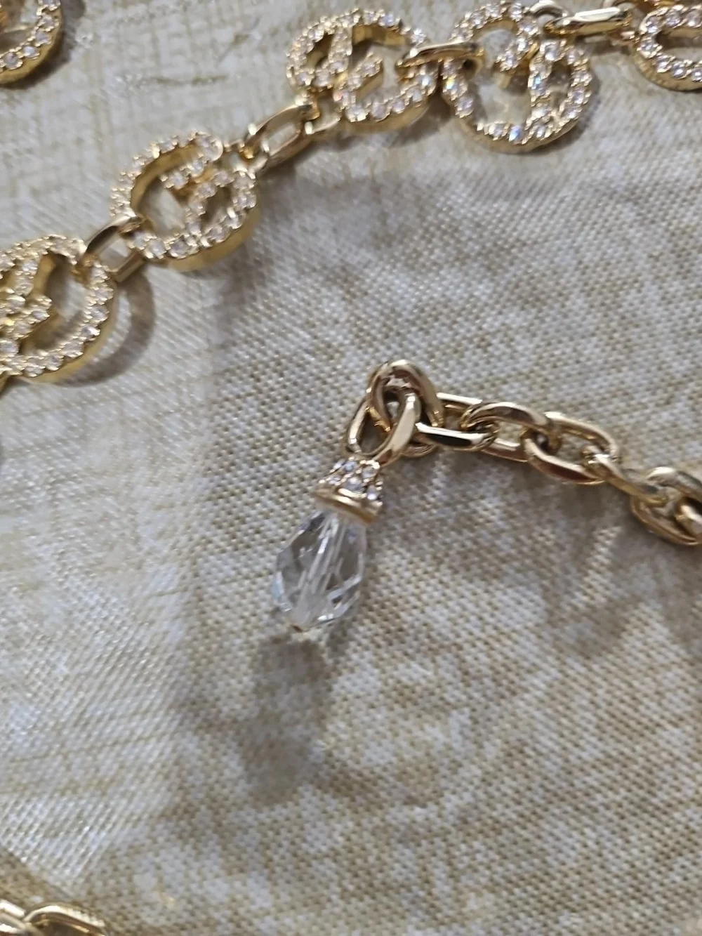 Vintage St. John Gold Tone Crystal Rhinestone Chain Belt 43